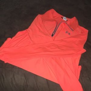 UA Orange Half Zip Long Sleeve